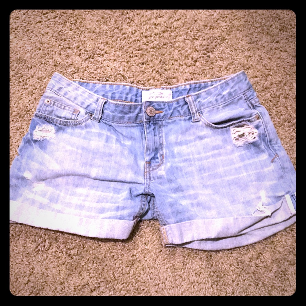 aéropostale ripped jean shorts